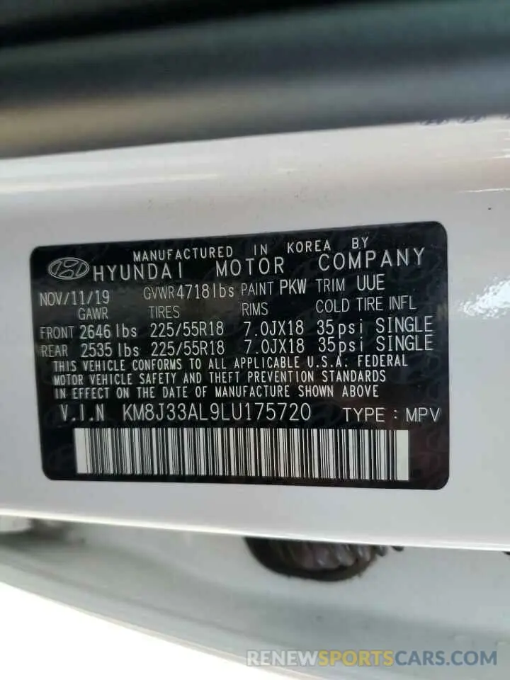 13 Photograph of a damaged car KM8J33AL9LU175720 HYUNDAI TUCSON 2020