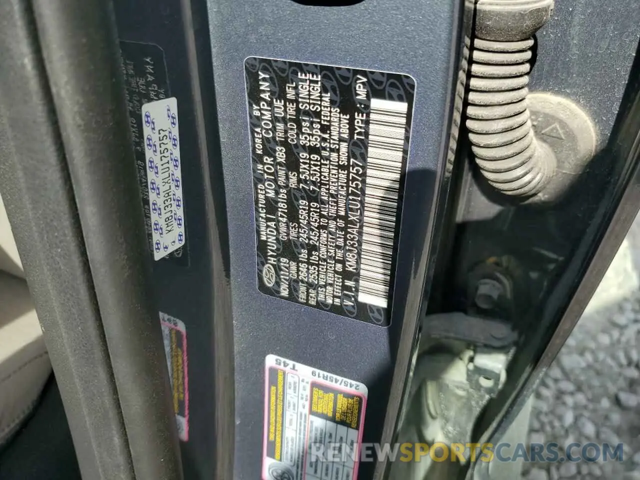 13 Фотография поврежденного автомобиля KM8J33ALXLU175757 HYUNDAI TUCSON 2020