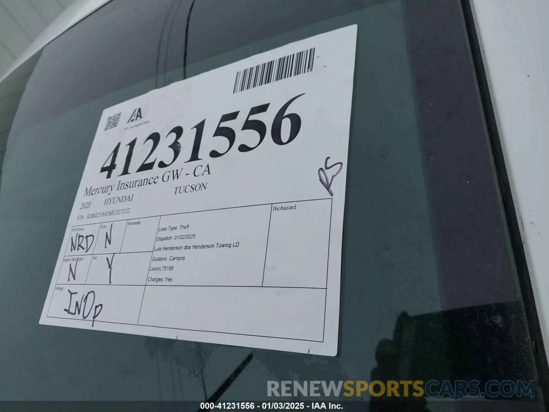 16 Photograph of a damaged car KM8J23A41MU327132 HYUNDAI TUCSON 2021