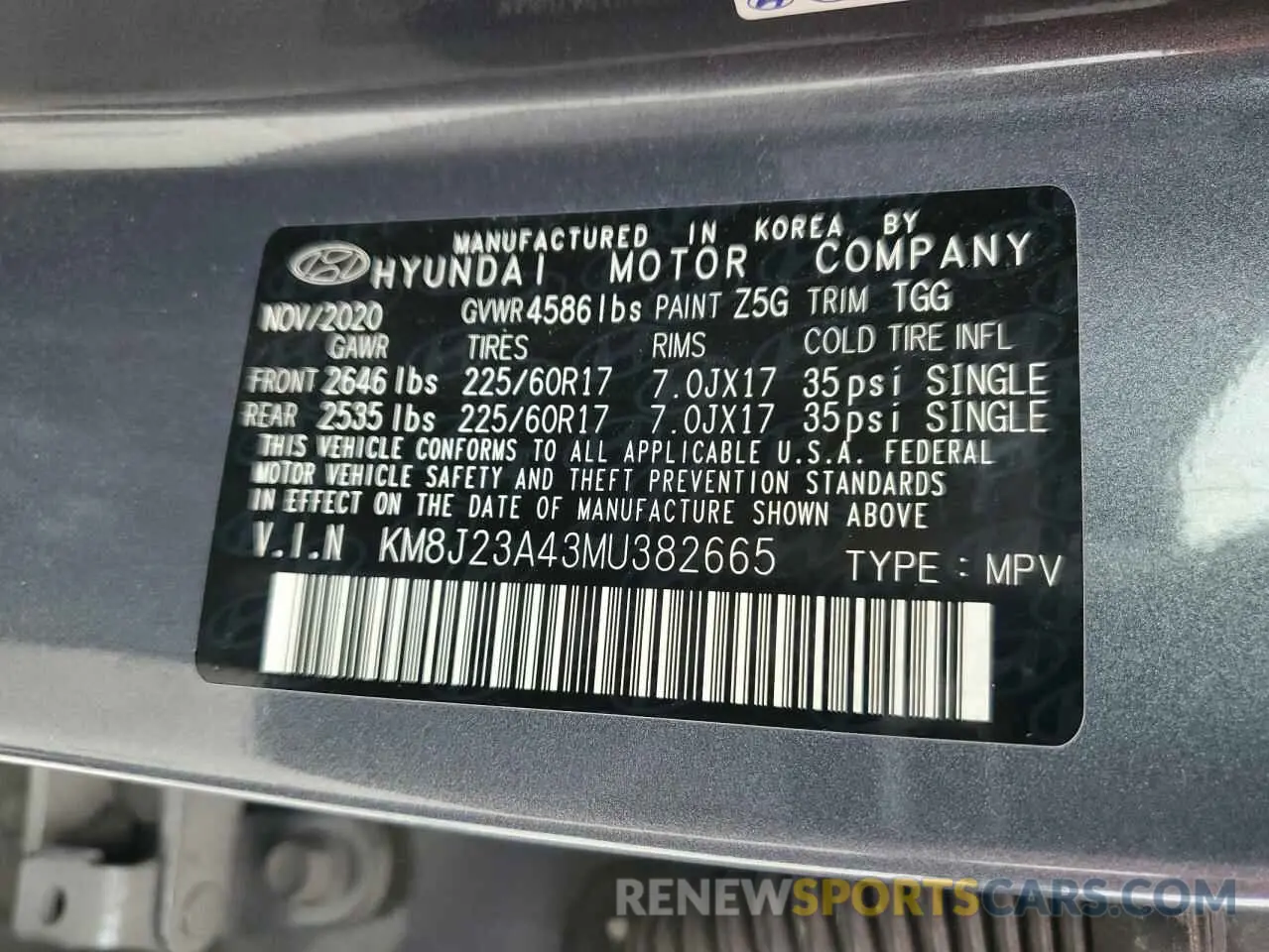 14 Фотография поврежденного автомобиля KM8J23A43MU382665 HYUNDAI TUCSON 2021