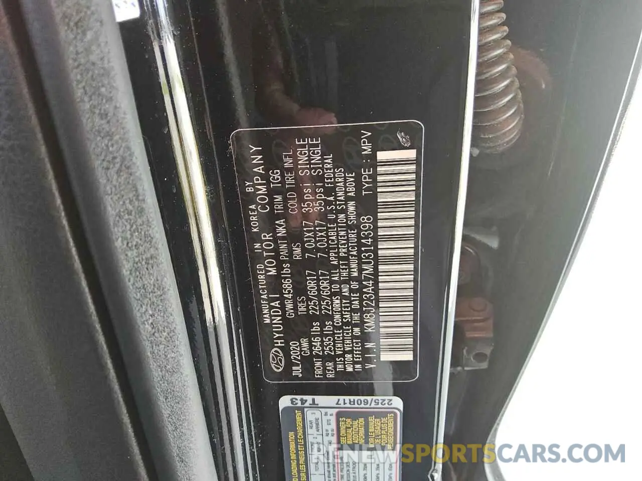 13 Photograph of a damaged car KM8J23A47MU314398 HYUNDAI TUCSON 2021