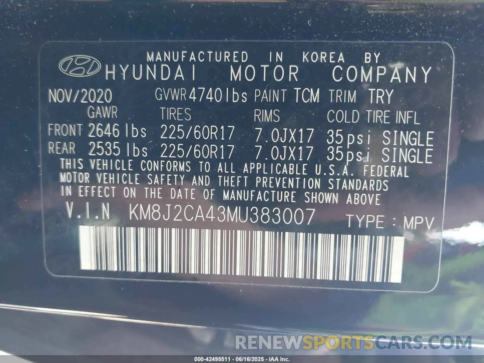 9 Photograph of a damaged car KM8J2CA43MU383007 HYUNDAI TUCSON 2021