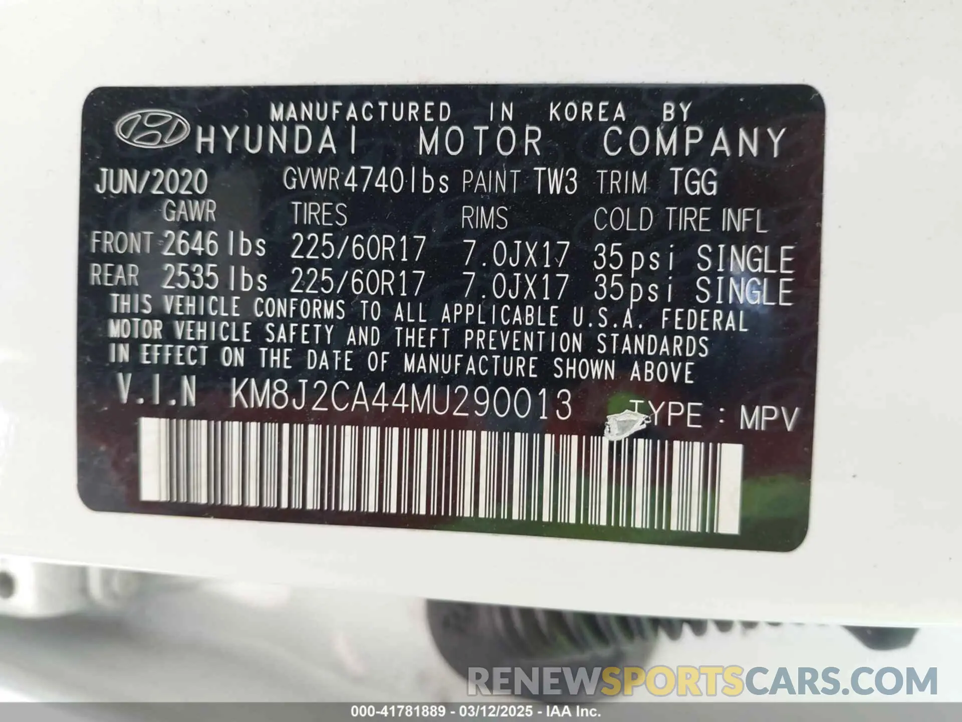 9 Фотография поврежденного автомобиля KM8J2CA44MU290013 HYUNDAI TUCSON 2021
