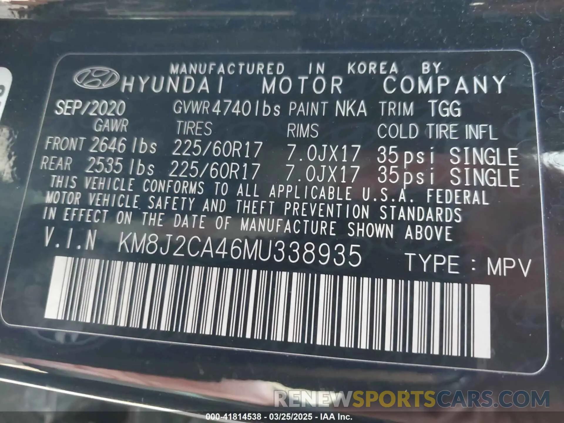 9 Фотография поврежденного автомобиля KM8J2CA46MU338935 HYUNDAI TUCSON 2021