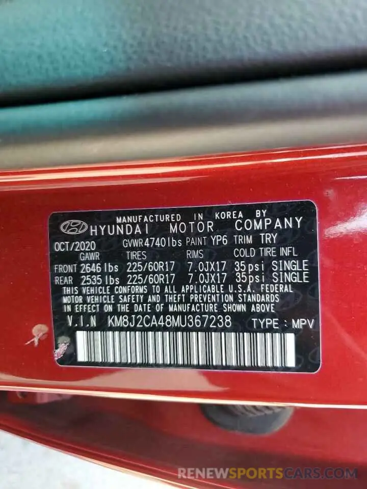 13 Фотография поврежденного автомобиля KM8J2CA48MU367238 HYUNDAI TUCSON 2021