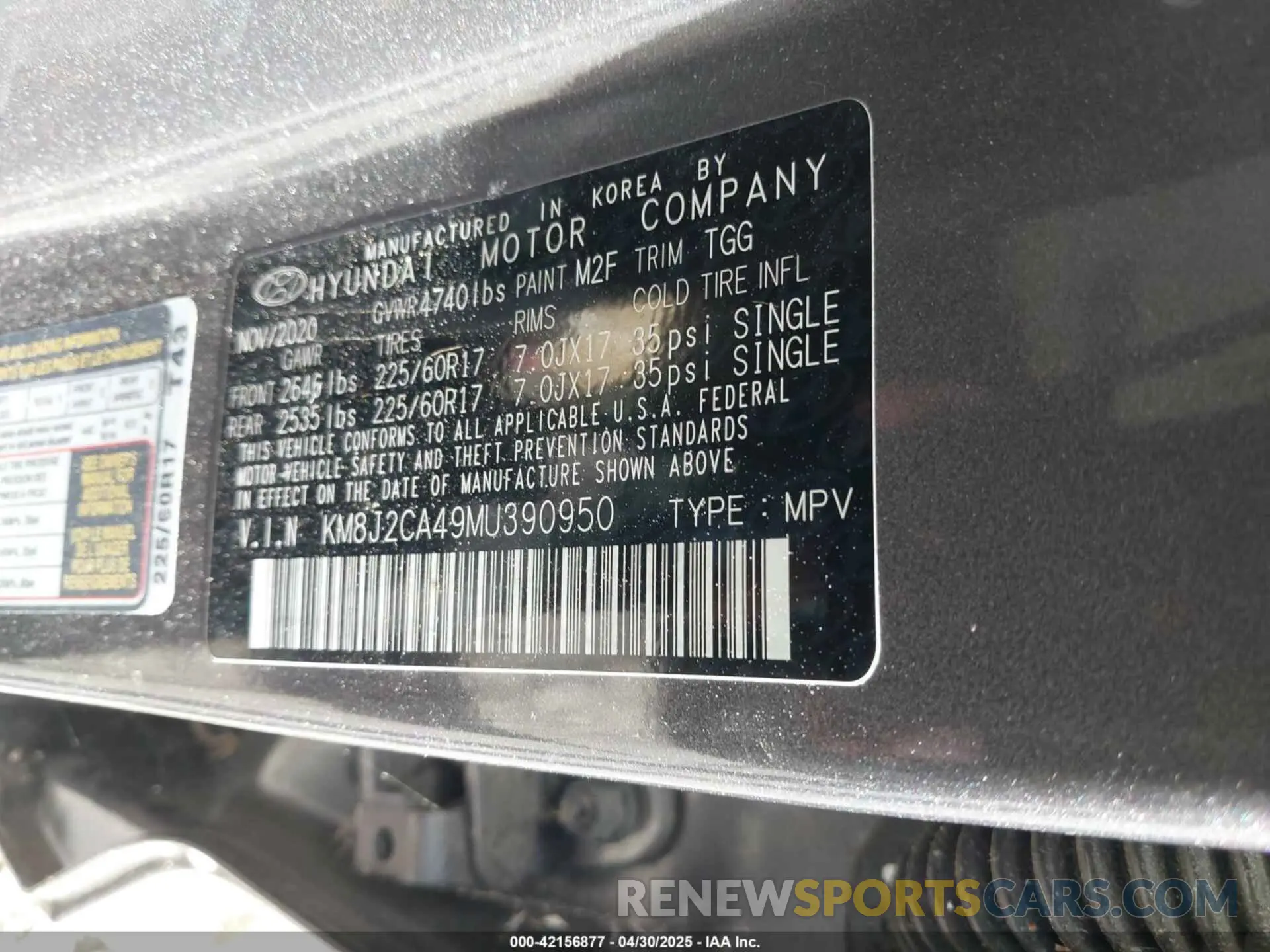9 Photograph of a damaged car KM8J2CA49MU390950 HYUNDAI TUCSON 2021