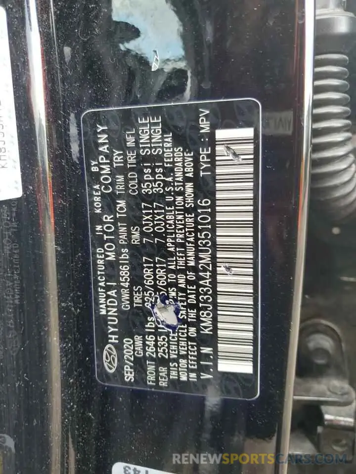 13 Photograph of a damaged car KM8J33A42MU351016 HYUNDAI TUCSON 2021