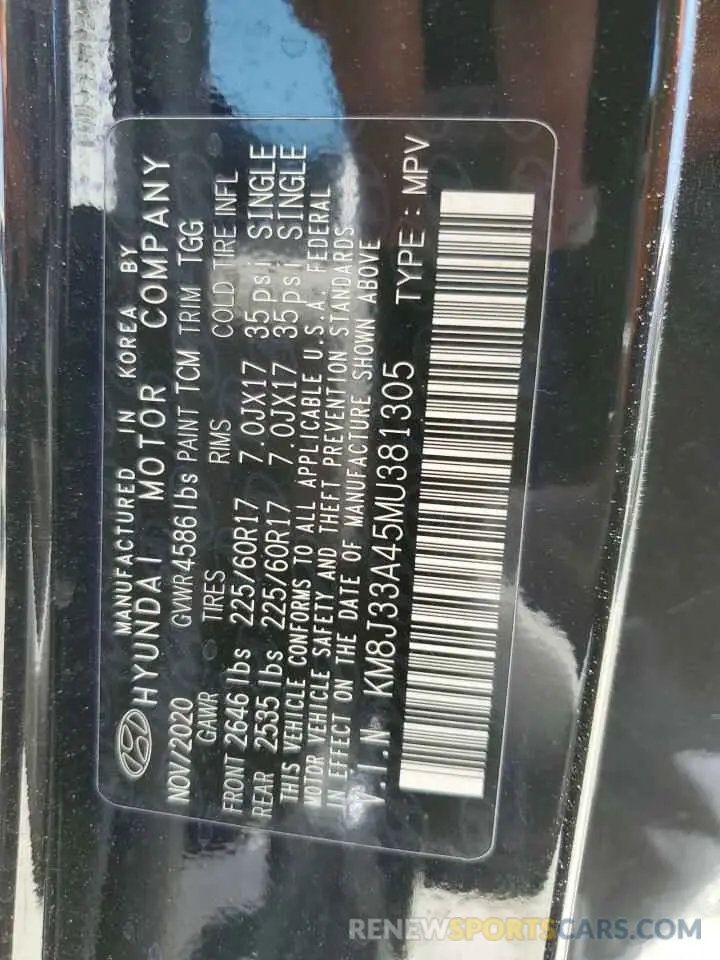 14 Photograph of a damaged car KM8J33A45MU381305 HYUNDAI TUCSON 2021