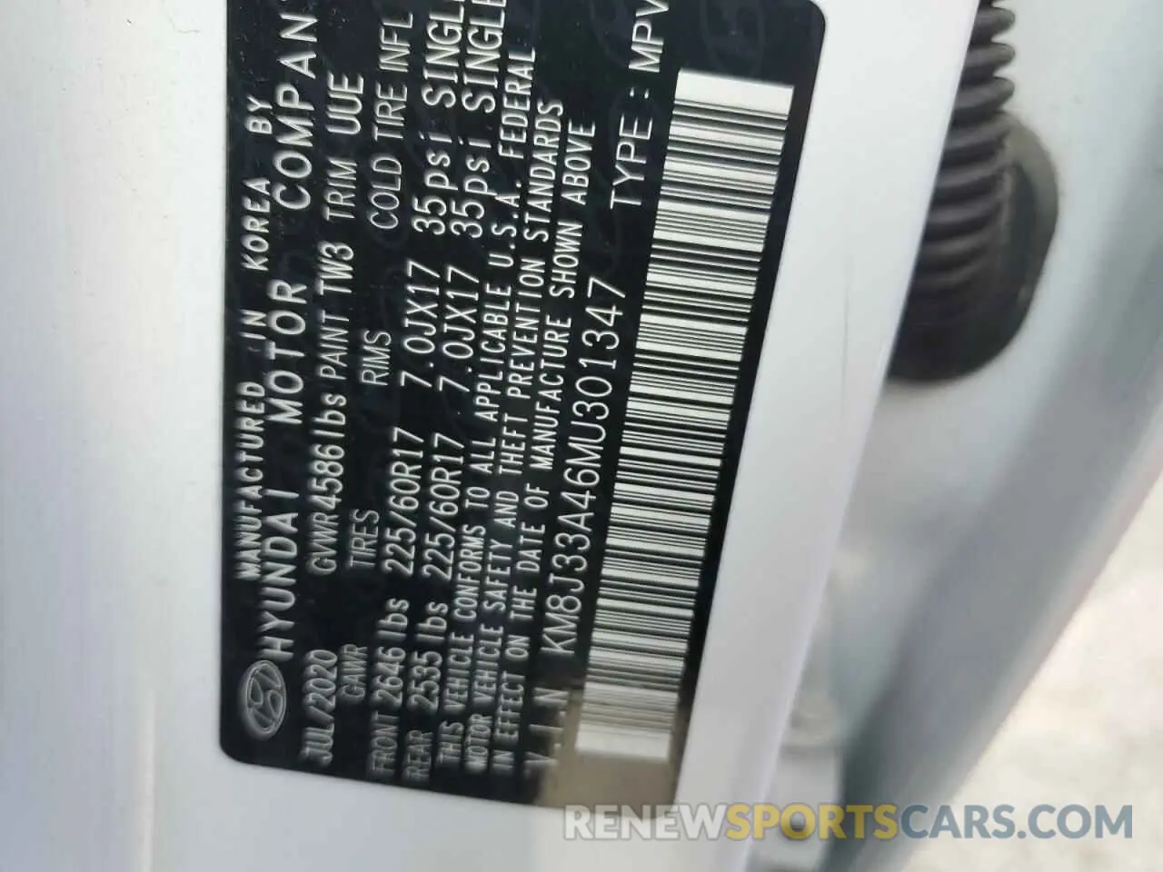 13 Photograph of a damaged car KM8J33A46MU301347 HYUNDAI TUCSON 2021