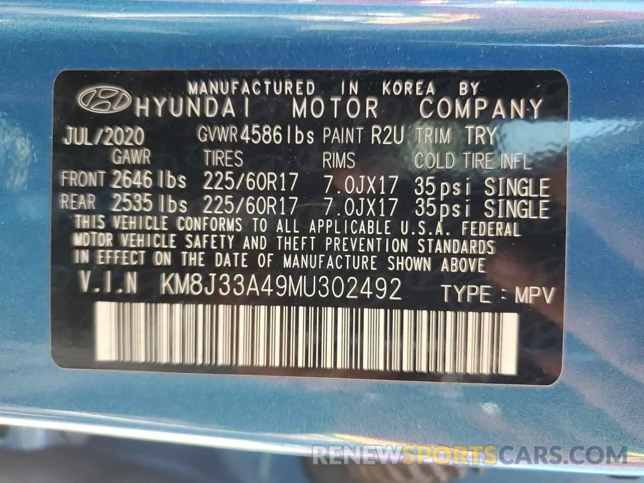 13 Фотография поврежденного автомобиля KM8J33A49MU302492 HYUNDAI TUCSON 2021