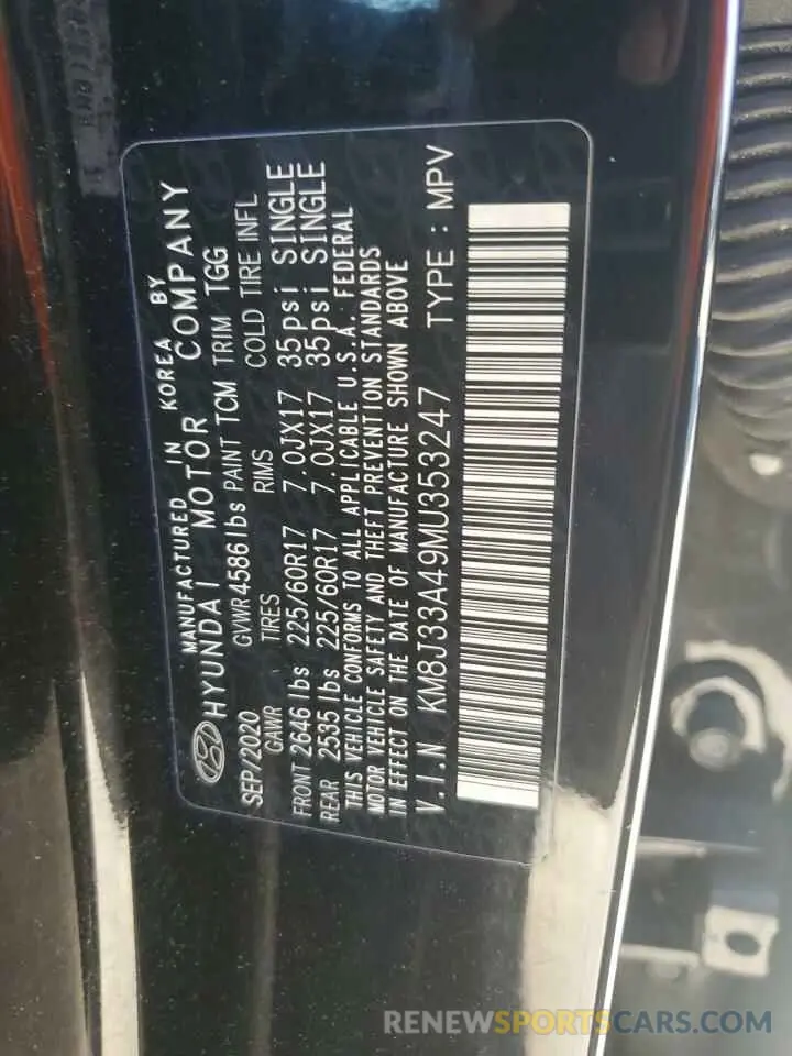 14 Фотография поврежденного автомобиля KM8J33A49MU353247 HYUNDAI TUCSON 2021