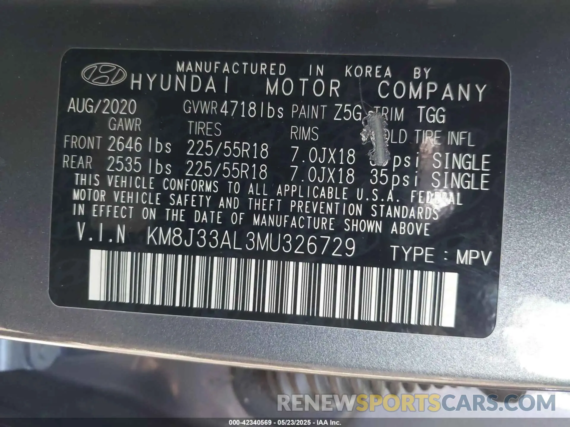 9 Photograph of a damaged car KM8J33AL3MU326729 HYUNDAI TUCSON 2021