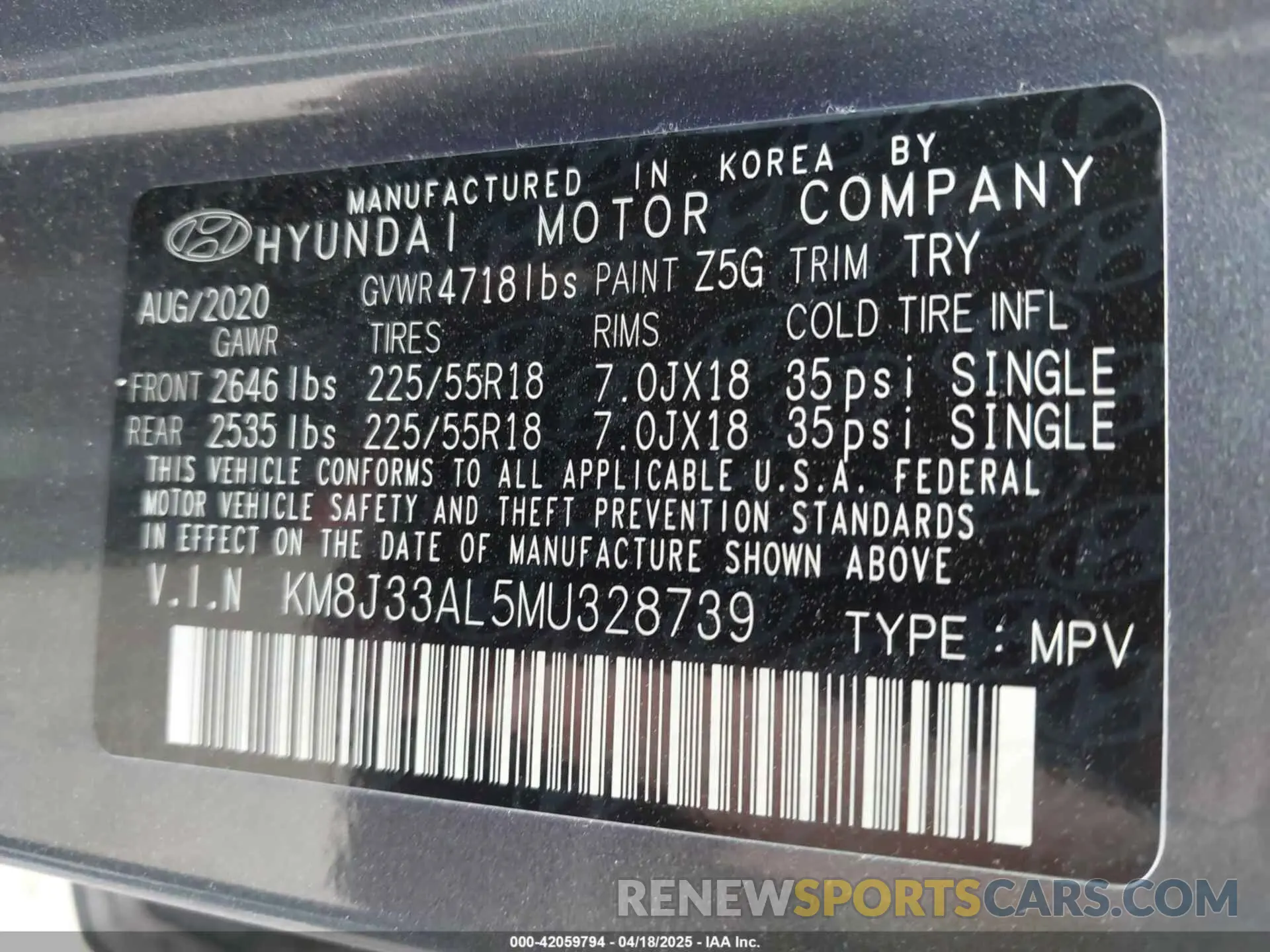 9 Фотография поврежденного автомобиля KM8J33AL5MU328739 HYUNDAI TUCSON 2021