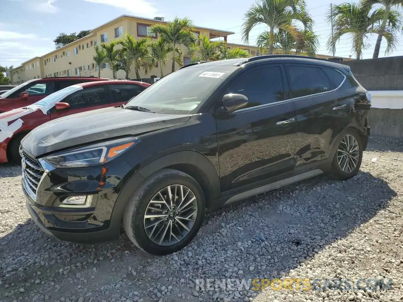 1 Photograph of a damaged car KM8J33AL9MU380116 HYUNDAI TUCSON 2021