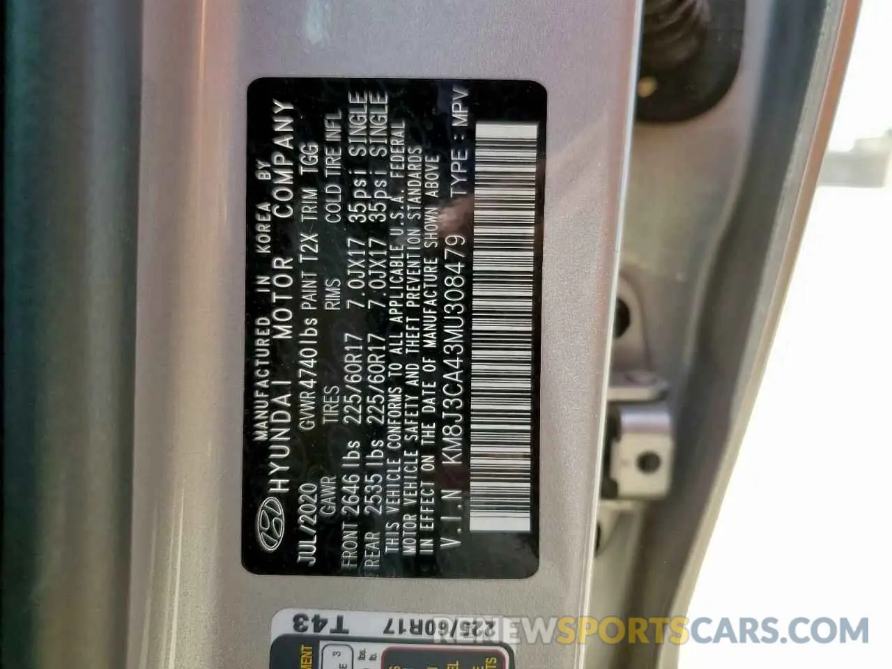 13 Photograph of a damaged car KM8J3CA43MU308479 HYUNDAI TUCSON 2021