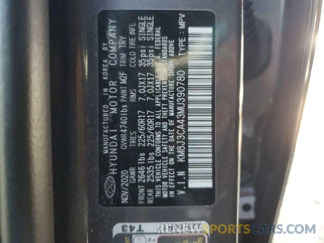 14 Photograph of a damaged car KM8J3CA43MU390780 HYUNDAI TUCSON 2021