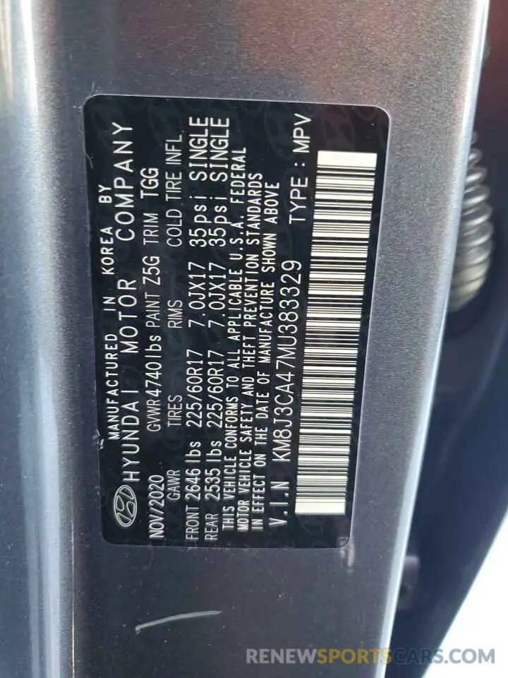 14 Photograph of a damaged car KM8J3CA47MU383329 HYUNDAI TUCSON 2021