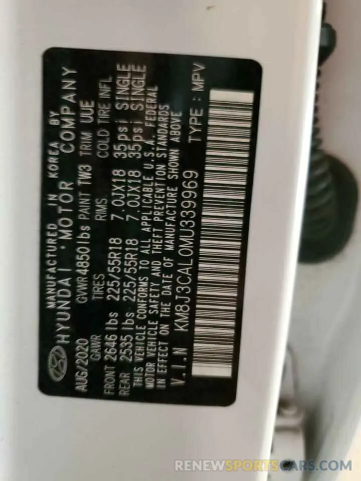 14 Фотография поврежденного автомобиля KM8J3CAL0MU339969 HYUNDAI TUCSON 2021
