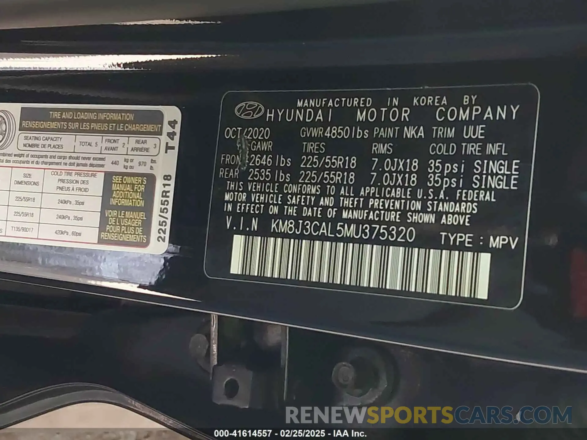 9 Фотография поврежденного автомобиля KM8J3CAL5MU375320 HYUNDAI TUCSON 2021
