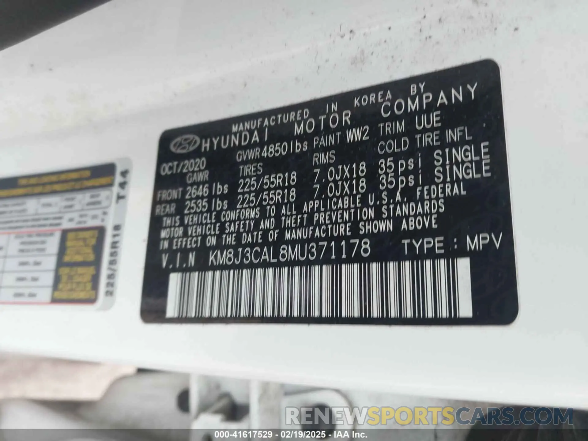 9 Photograph of a damaged car KM8J3CAL8MU371178 HYUNDAI TUCSON 2021