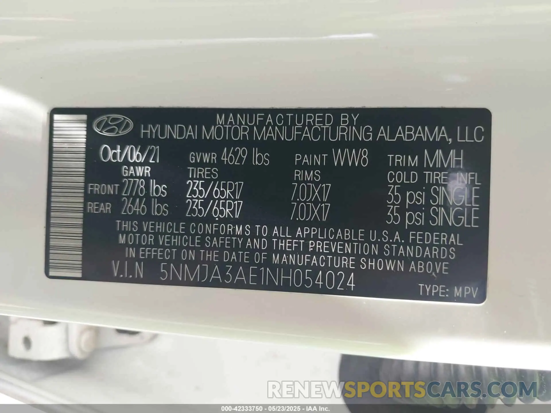 9 Photograph of a damaged car 5NMJA3AE1NH054024 HYUNDAI TUCSON 2022