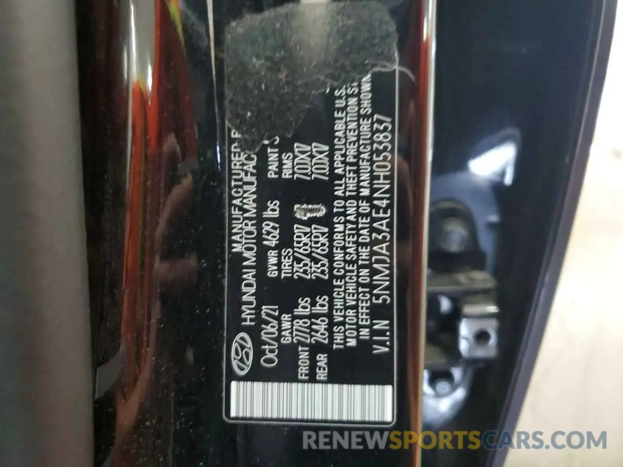 14 Photograph of a damaged car 5NMJA3AE4NH053837 HYUNDAI TUCSON 2022