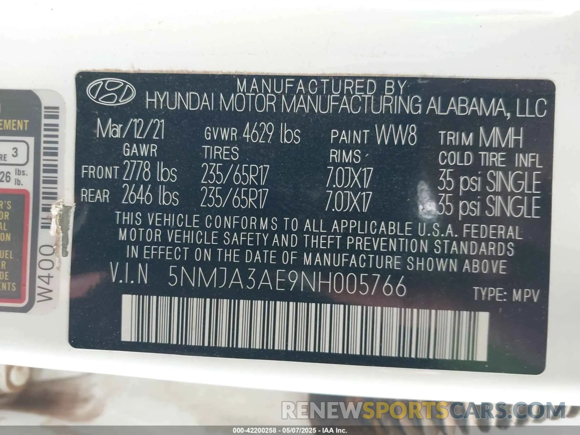 9 Фотография поврежденного автомобиля 5NMJA3AE9NH005766 HYUNDAI TUCSON 2022