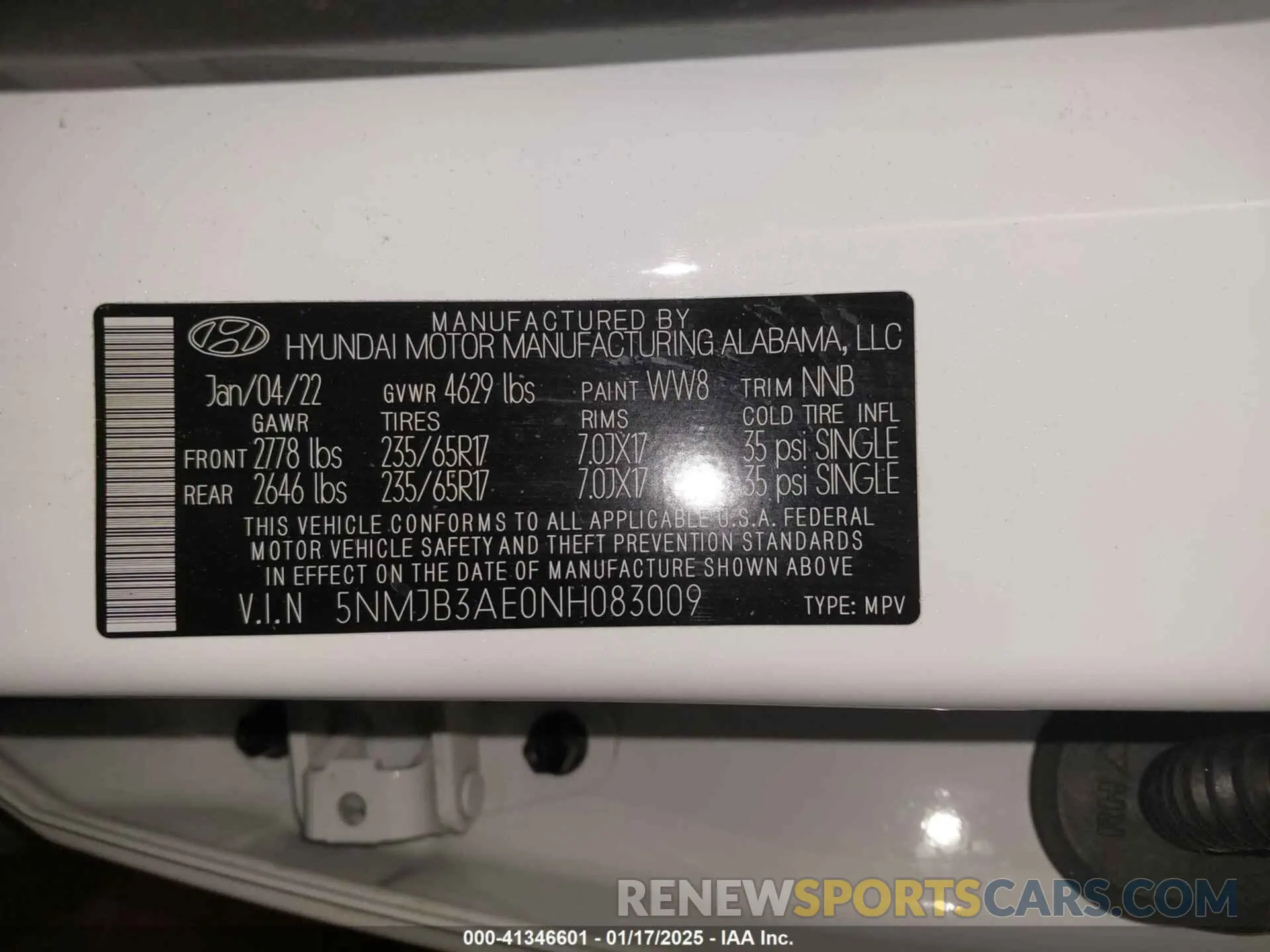9 Photograph of a damaged car 5NMJB3AE0NH083009 HYUNDAI TUCSON 2022