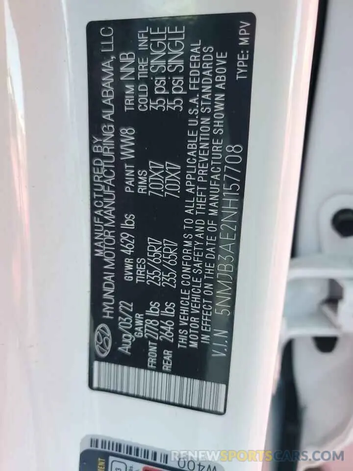 14 Фотография поврежденного автомобиля 5NMJB3AE2NH157708 HYUNDAI TUCSON 2022