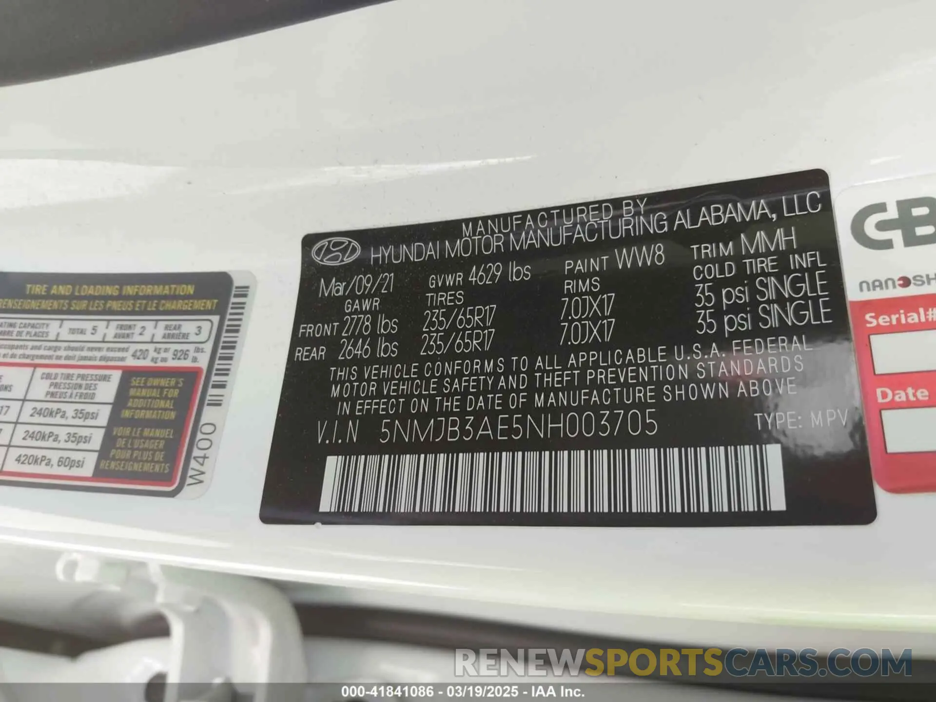 9 Photograph of a damaged car 5NMJB3AE5NH003705 HYUNDAI TUCSON 2022