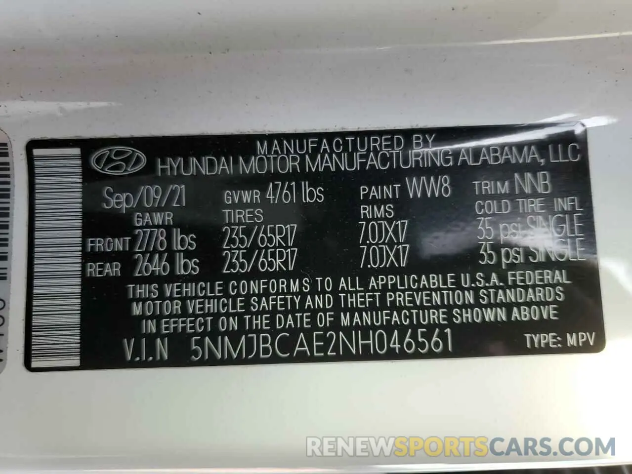 14 Фотография поврежденного автомобиля 5NMJBCAE2NH046561 HYUNDAI TUCSON 2022