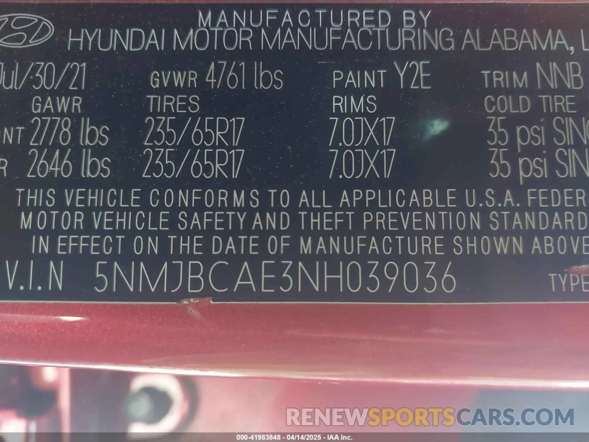 9 Фотография поврежденного автомобиля 5NMJBCAE3NH039036 HYUNDAI TUCSON 2022