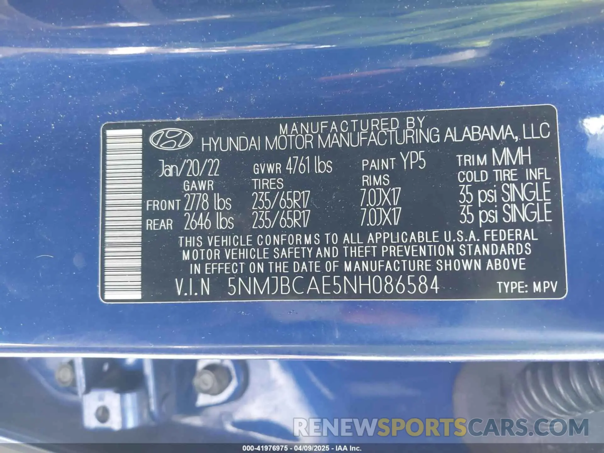 9 Фотография поврежденного автомобиля 5NMJBCAE5NH086584 HYUNDAI TUCSON 2022
