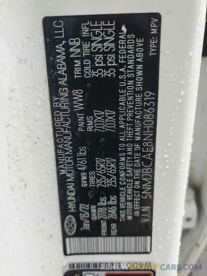 13 Фотография поврежденного автомобиля 5NMJBCAE8NH086319 HYUNDAI TUCSON 2022