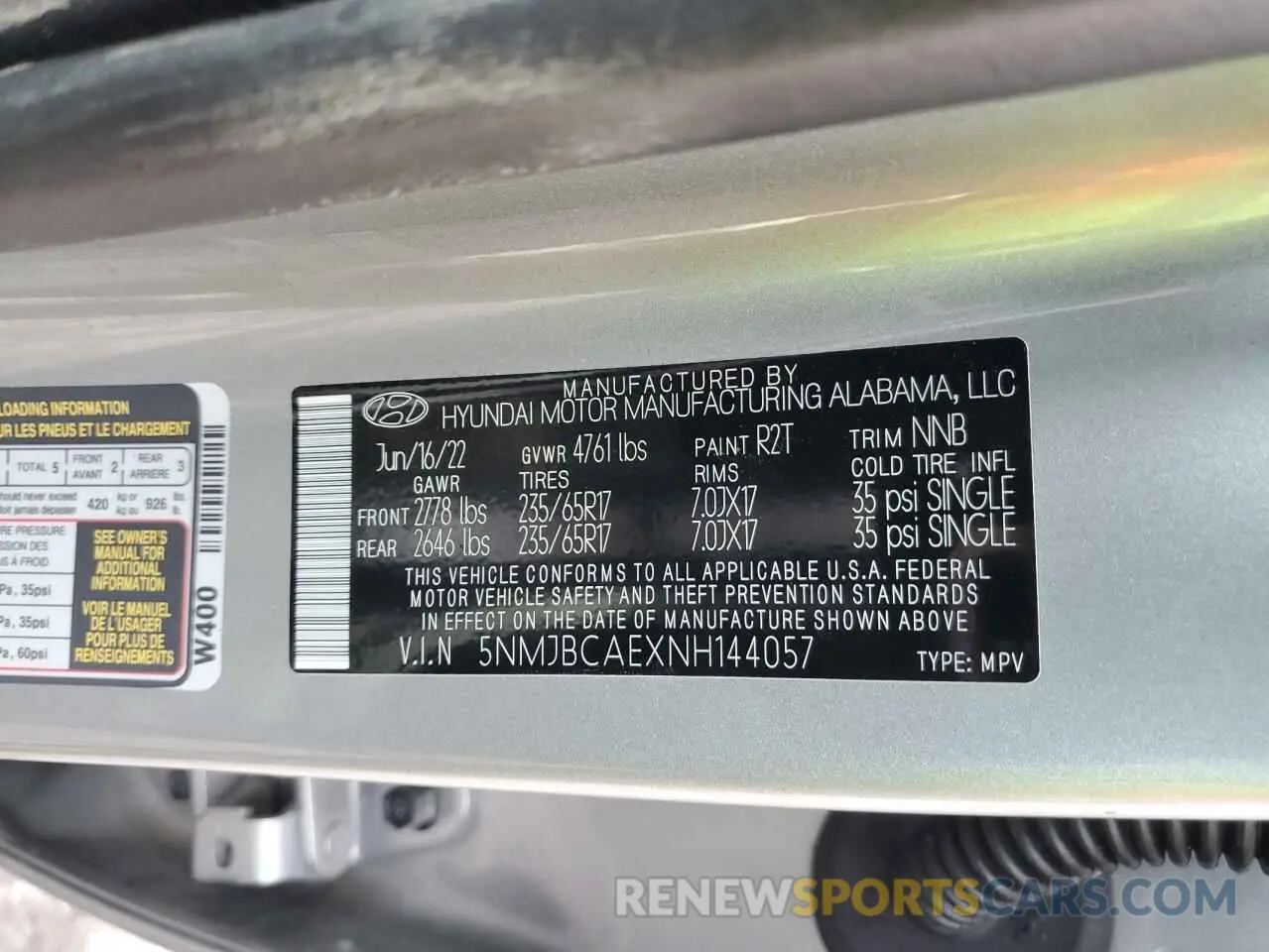 15 Photograph of a damaged car 5NMJBCAEXNH144057 HYUNDAI TUCSON 2022