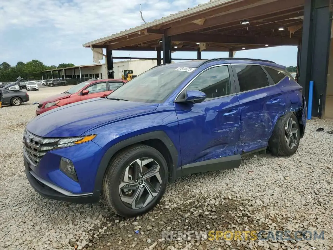 1 Photograph of a damaged car 5NMJCCAE6NH060671 HYUNDAI TUCSON 2022