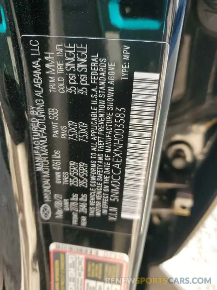 16 Фотография поврежденного автомобиля 5NMJCCAEXNH003583 HYUNDAI TUCSON 2022