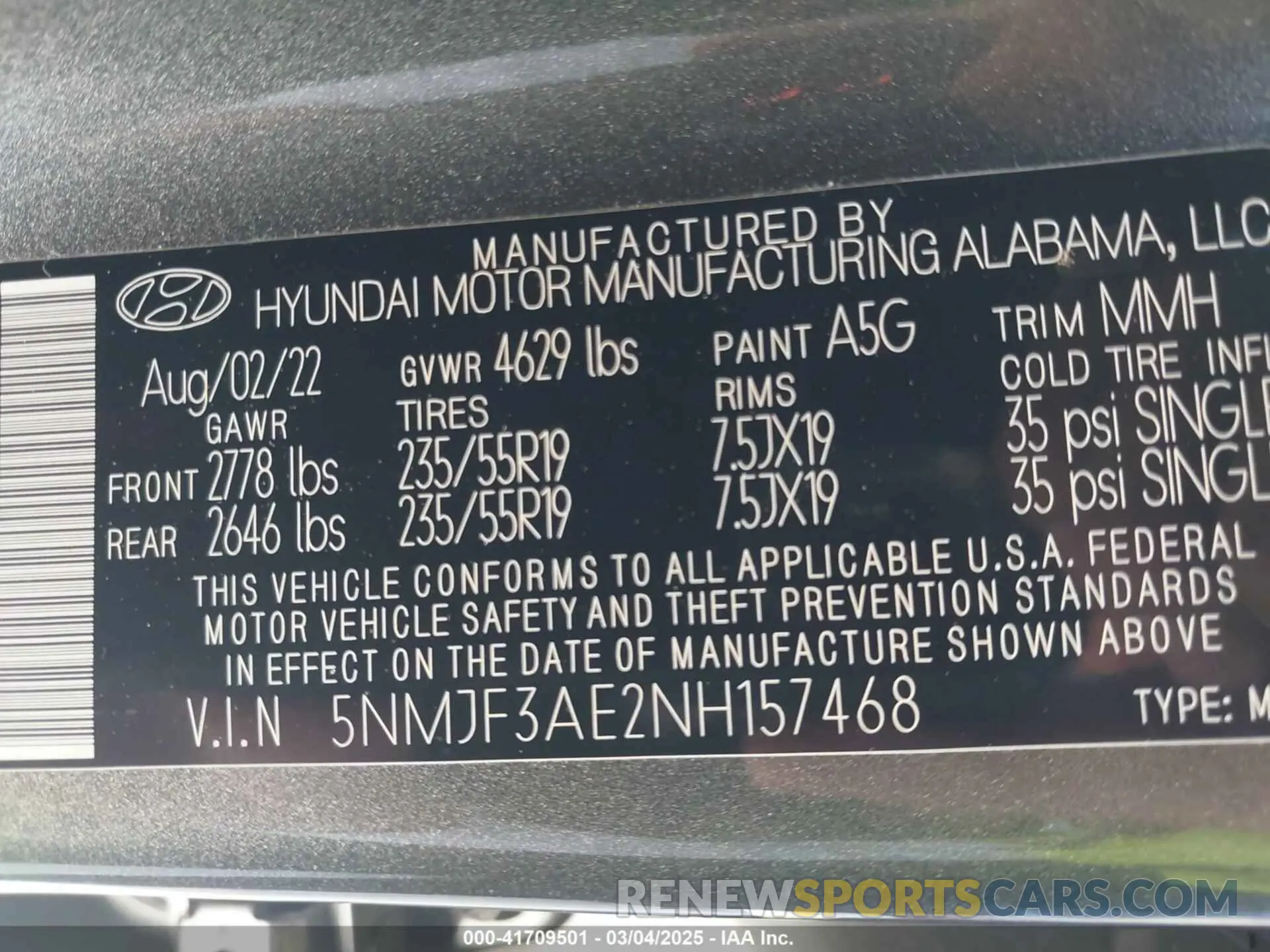 9 Photograph of a damaged car 5NMJF3AE2NH157468 HYUNDAI TUCSON 2022