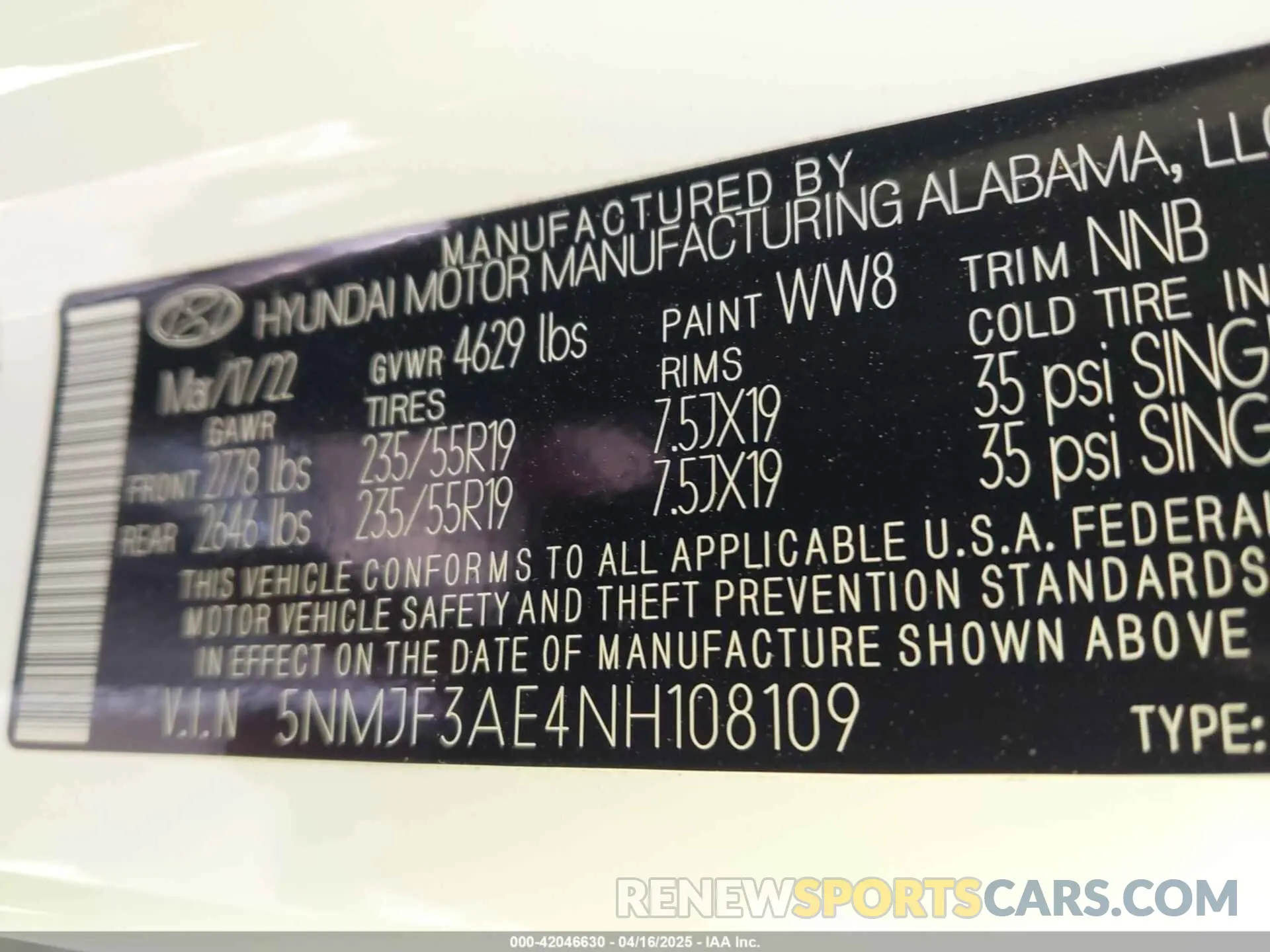 9 Photograph of a damaged car 5NMJF3AE4NH108109 HYUNDAI TUCSON 2022
