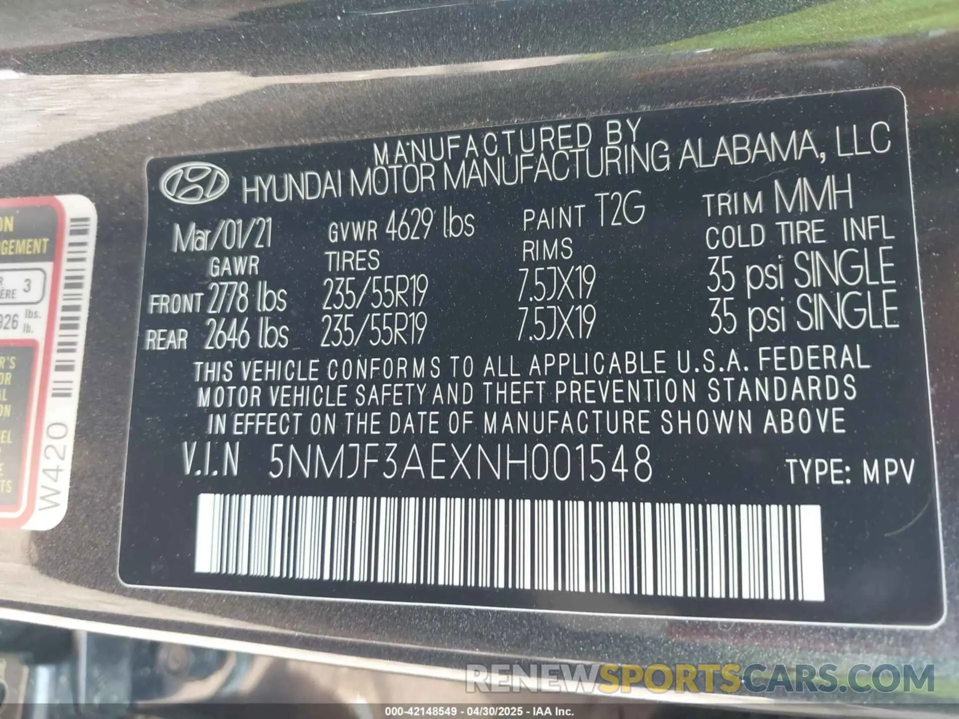 9 Фотография поврежденного автомобиля 5NMJF3AEXNH001548 HYUNDAI TUCSON 2022