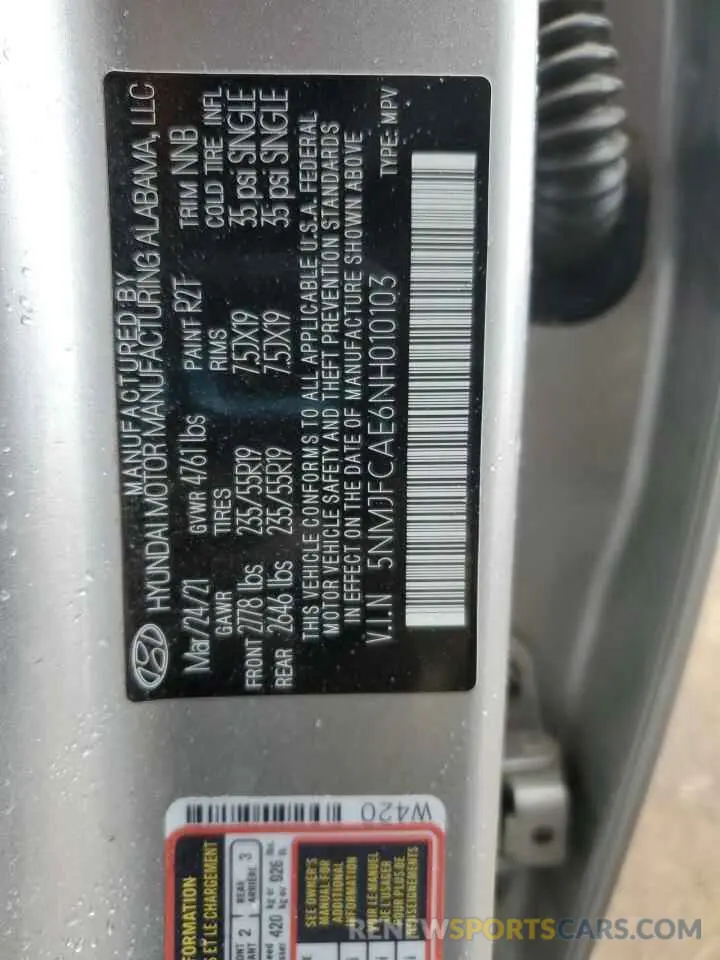 15 Фотография поврежденного автомобиля 5NMJFCAE6NH010103 HYUNDAI TUCSON 2022