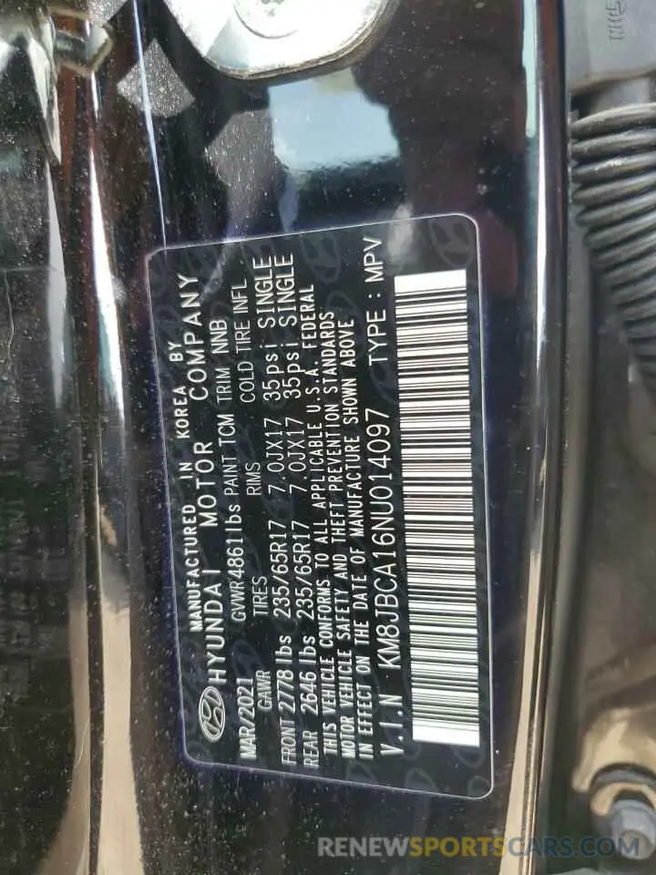 12 Photograph of a damaged car KM8JBCA16NU014097 HYUNDAI TUCSON 2022
