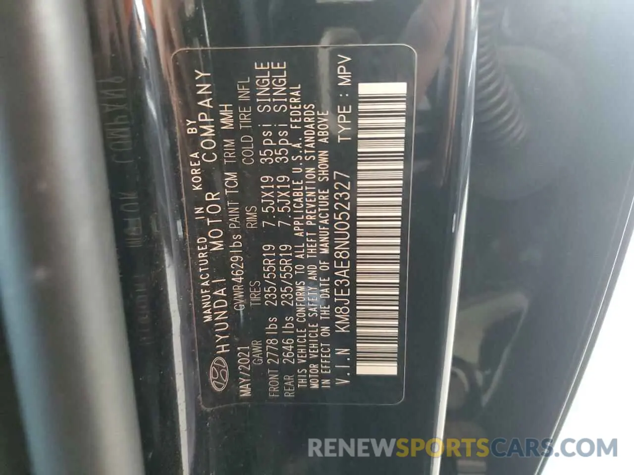 14 Photograph of a damaged car KM8JE3AE8NU052327 HYUNDAI TUCSON 2022