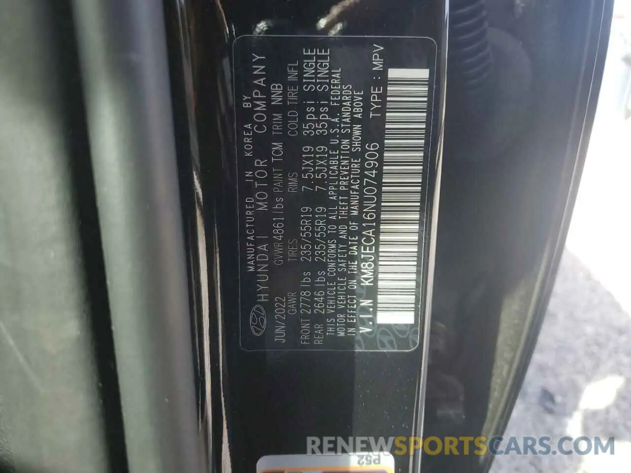 15 Фотография поврежденного автомобиля KM8JECA16NU074906 HYUNDAI TUCSON 2022