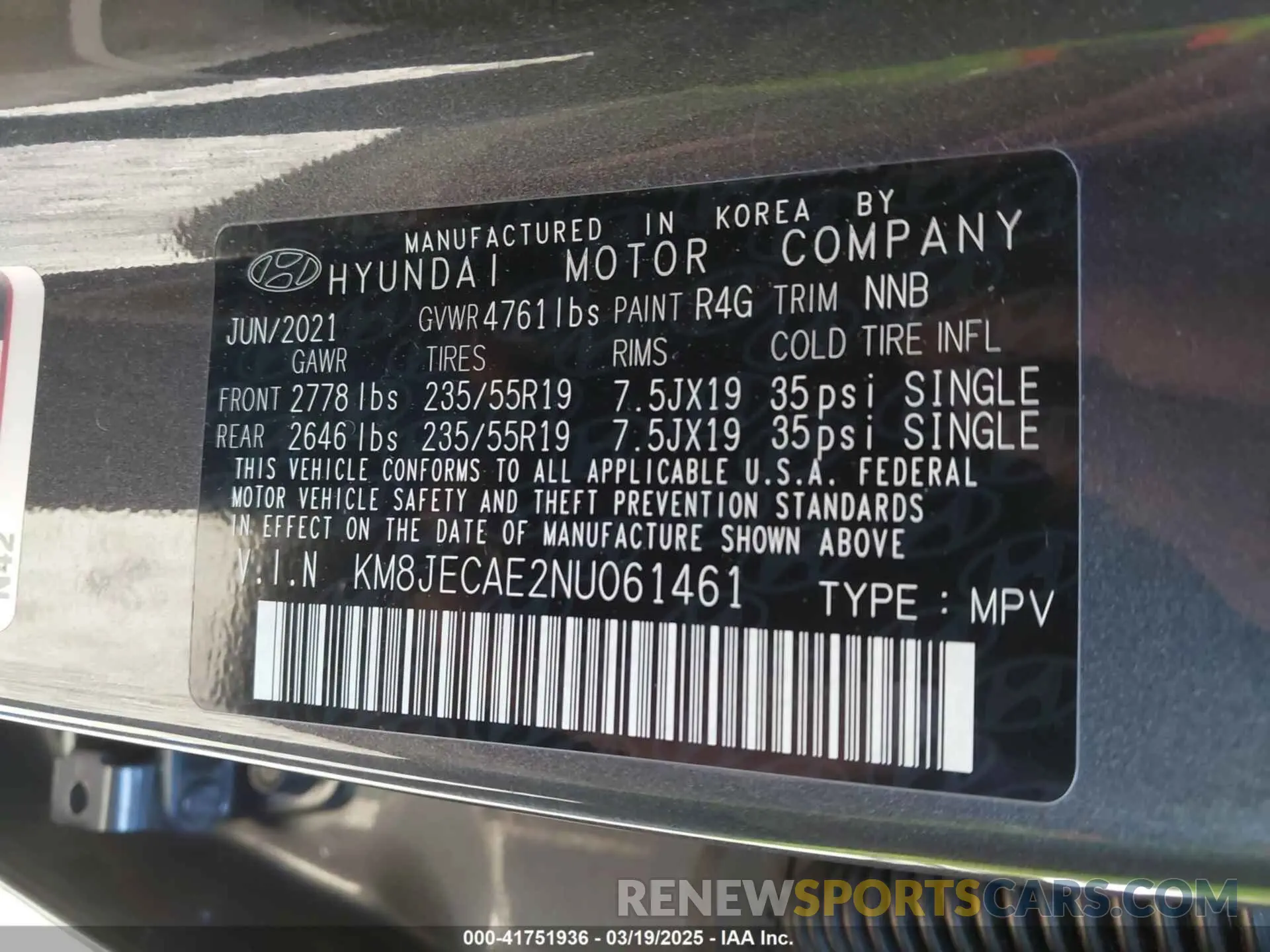 9 Photograph of a damaged car KM8JECAE2NU061461 HYUNDAI TUCSON 2022