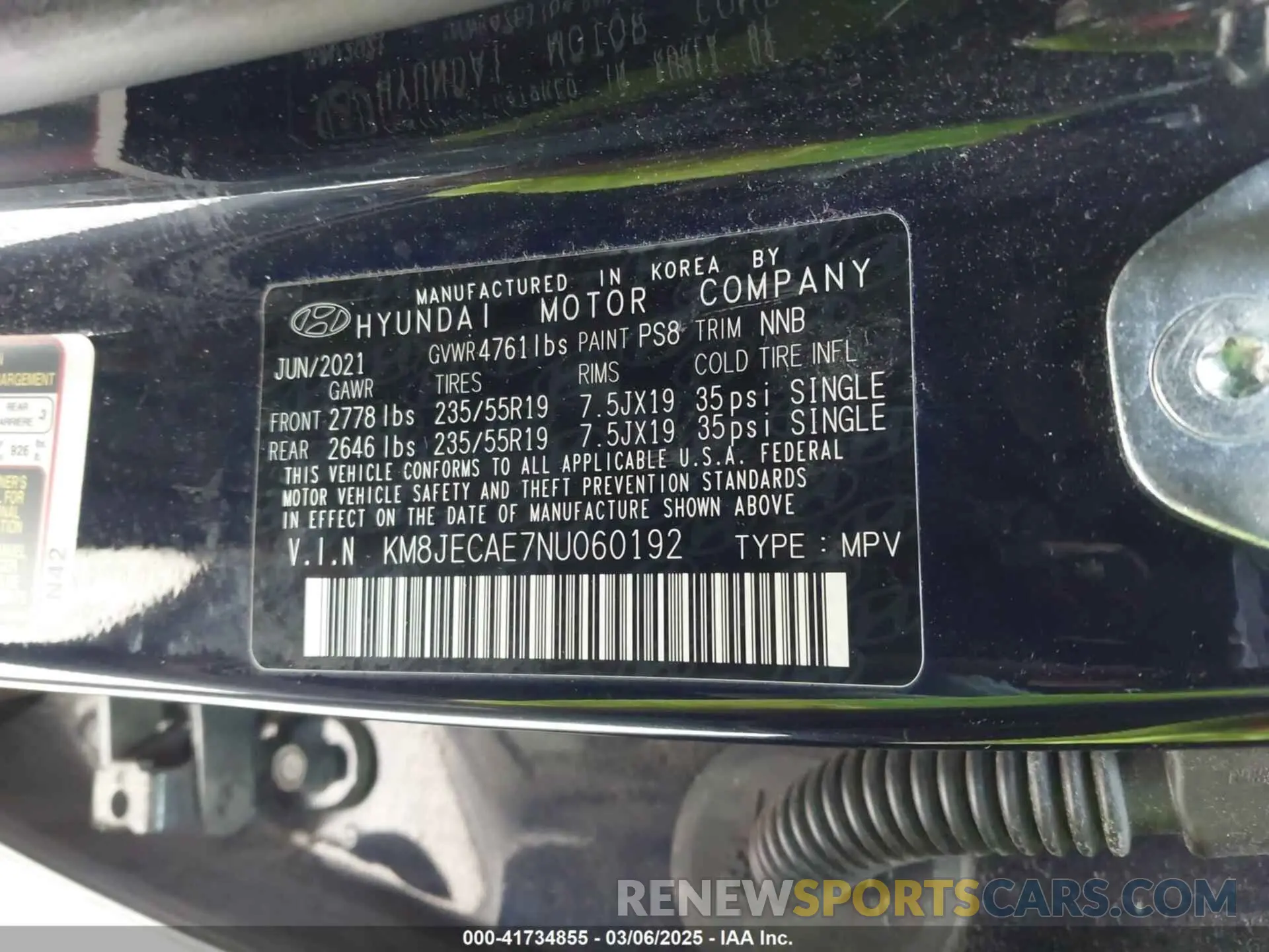 9 Photograph of a damaged car KM8JECAE7NU060192 HYUNDAI TUCSON 2022