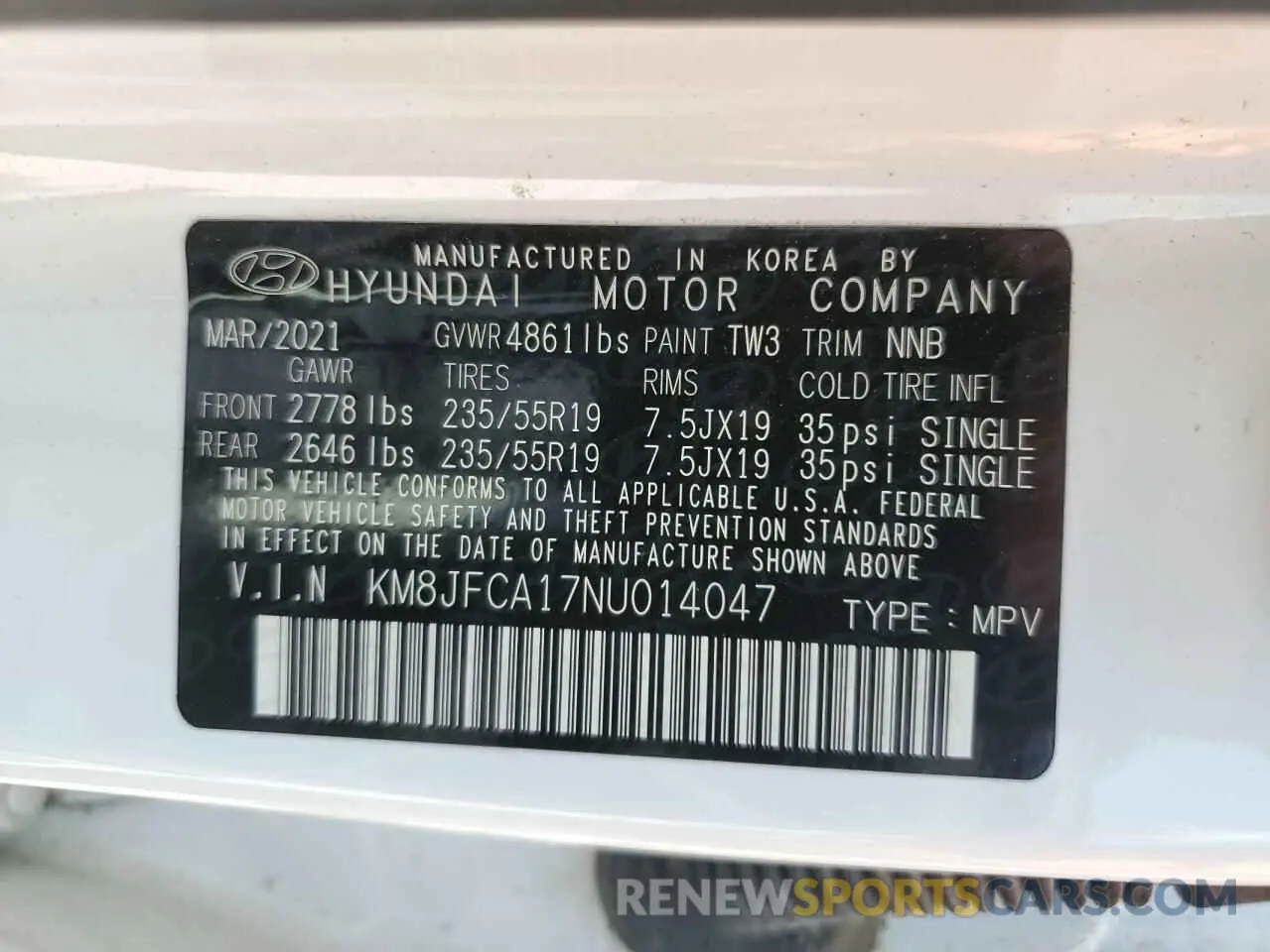 14 Photograph of a damaged car KM8JFCA17NU014047 HYUNDAI TUCSON 2022
