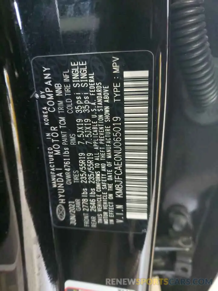 12 Фотография поврежденного автомобиля KM8JFCAE0NU065019 HYUNDAI TUCSON 2022
