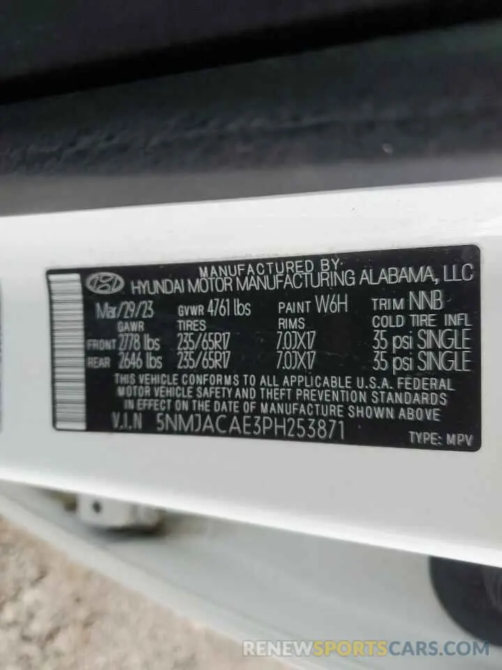 14 Photograph of a damaged car 5NMJACAE3PH253871 HYUNDAI TUCSON 2023