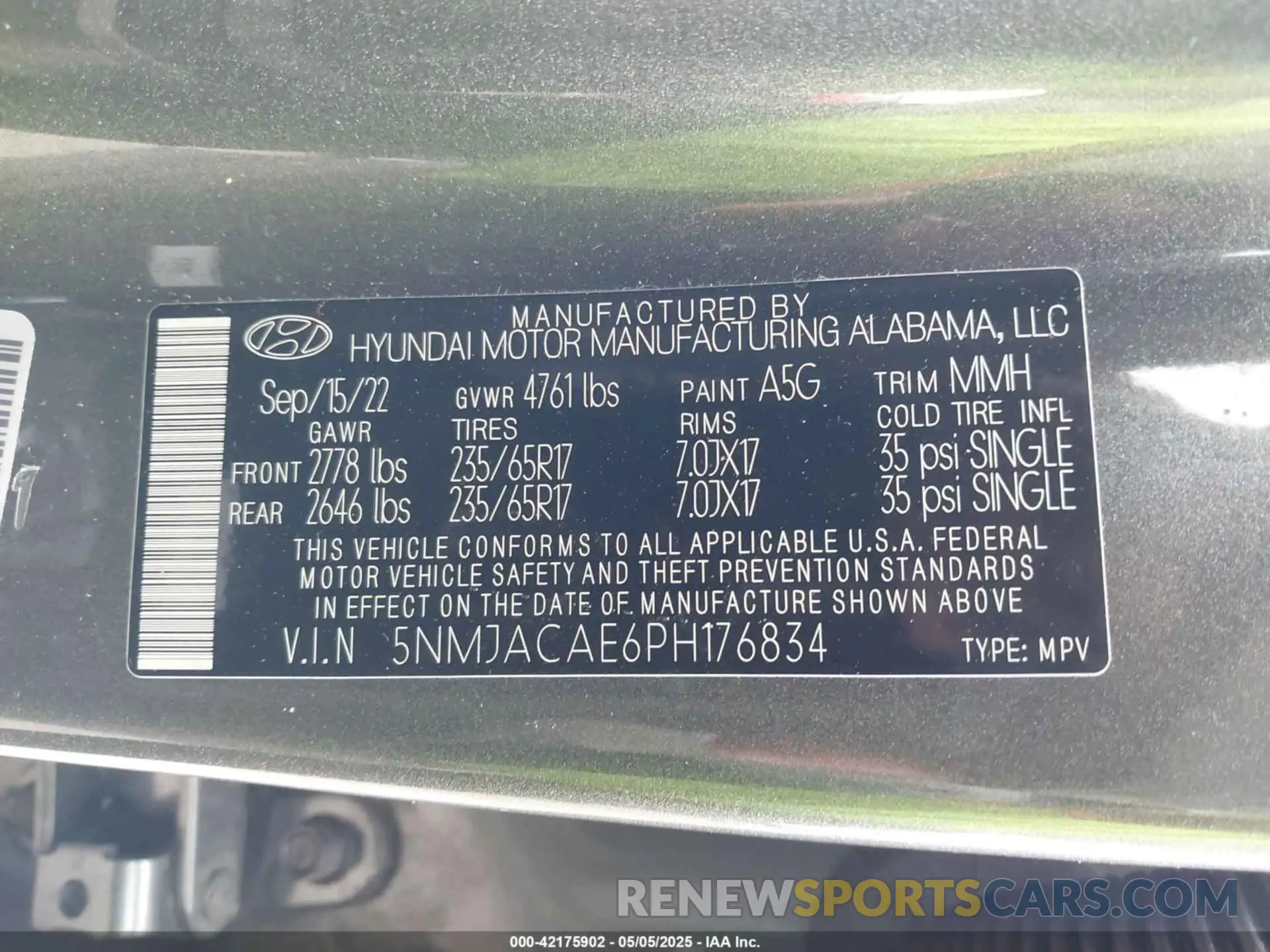 9 Фотография поврежденного автомобиля 5NMJACAE6PH176834 HYUNDAI TUCSON 2023